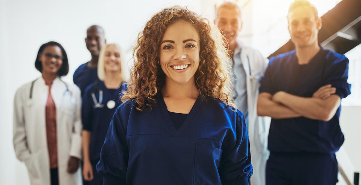 Team of smiling medical professionals